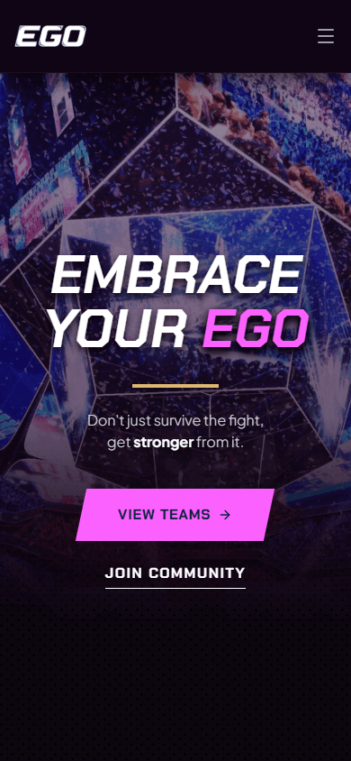 EGO Esports homepage on a phone