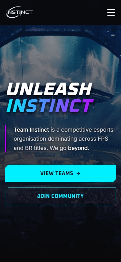 INSTINCT homepage on a phone